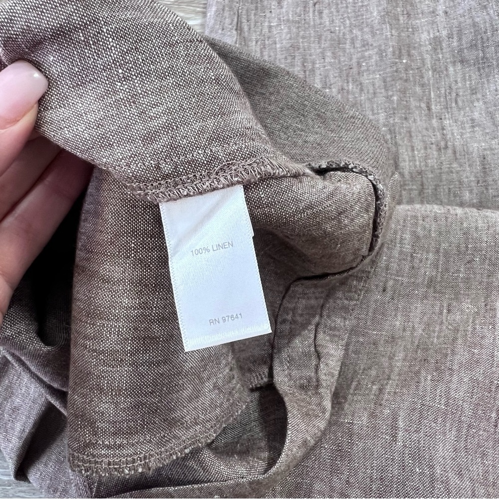NEW J. Jill love linen beige pants w/ stretchy waist large TALL - Picture 5 of 8